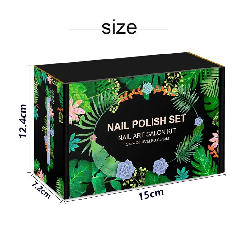 Professional 26-Color Gel Polish Salon Kit - Spring Garden Edition