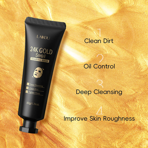24K Gold Snail Peel-Off Mask - Deep Pore Cleansing & Glow