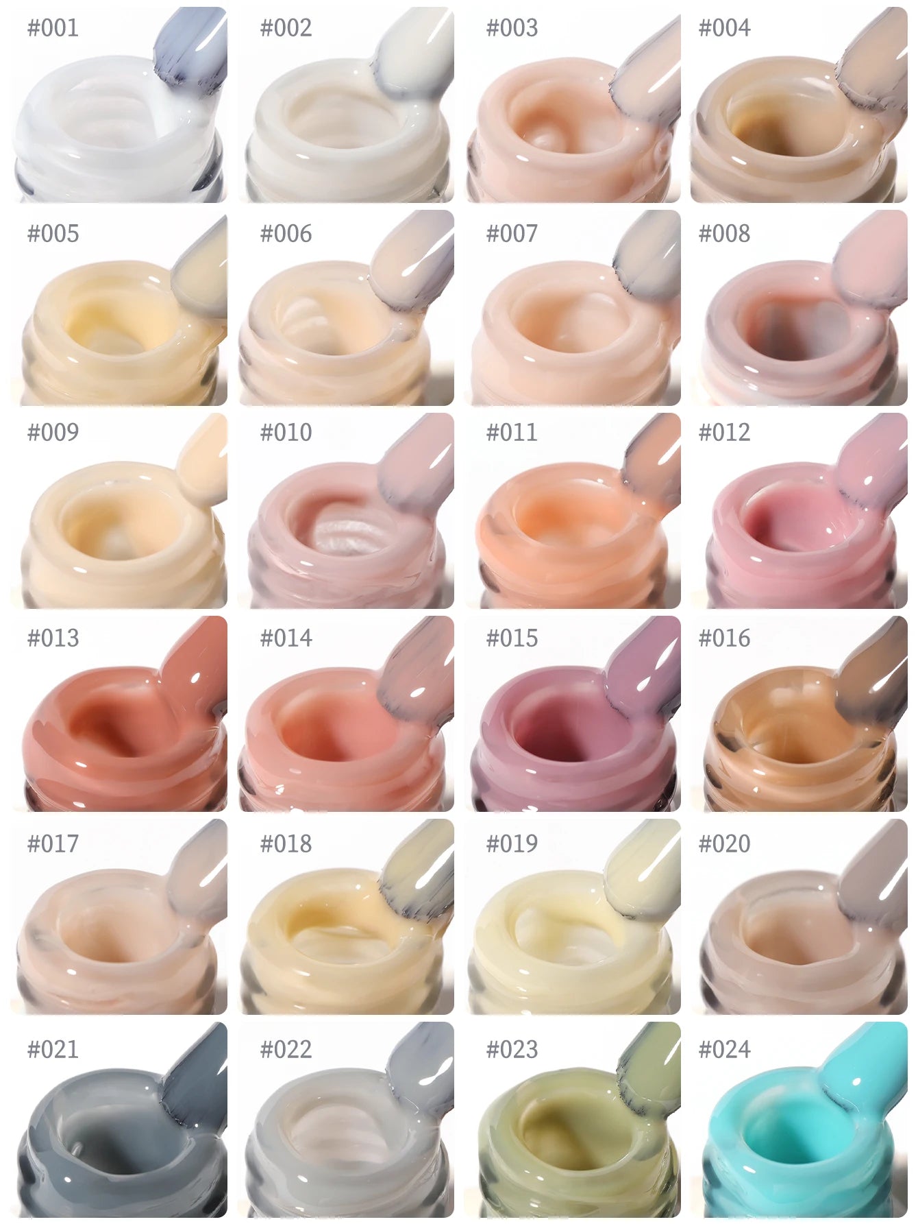 Luxe Glass-Skin Jelly Gel Collection - 24 High-Gloss Shades