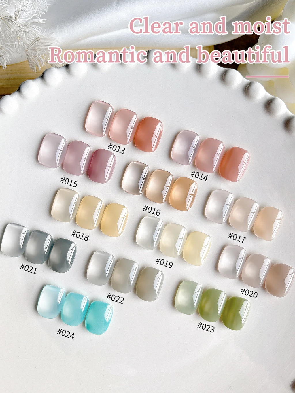 Luxe Glass-Skin Jelly Gel Collection - 24 High-Gloss Shades