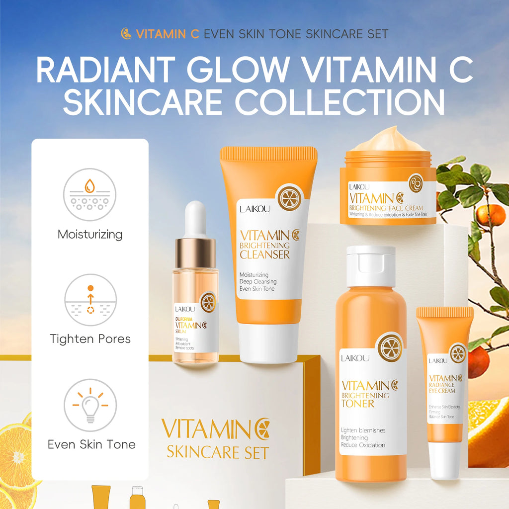 LAIKOU California Vitamin C Clinical Brightening System (5-Piece Luxury Ritual)