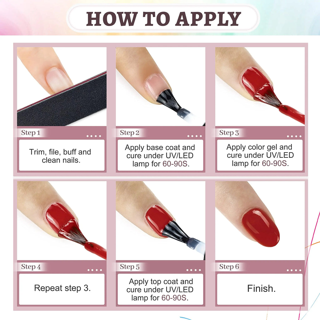 36-Piece Gel Nail Polish Set with Glossy Finish