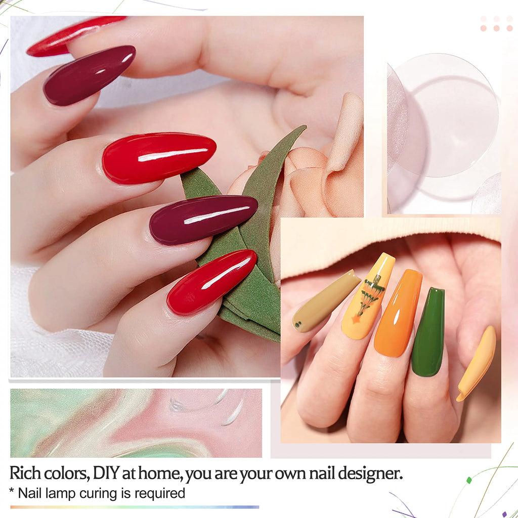 36-Piece Gel Nail Polish Set with Glossy Finish