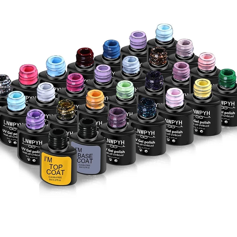 Professional 26-Color Gel Polish Salon Kit - Spring Garden Edition