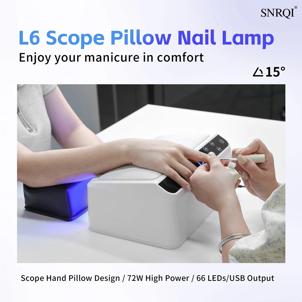 72W UV LED Nail Lamp with Ergonomic Hand Rest